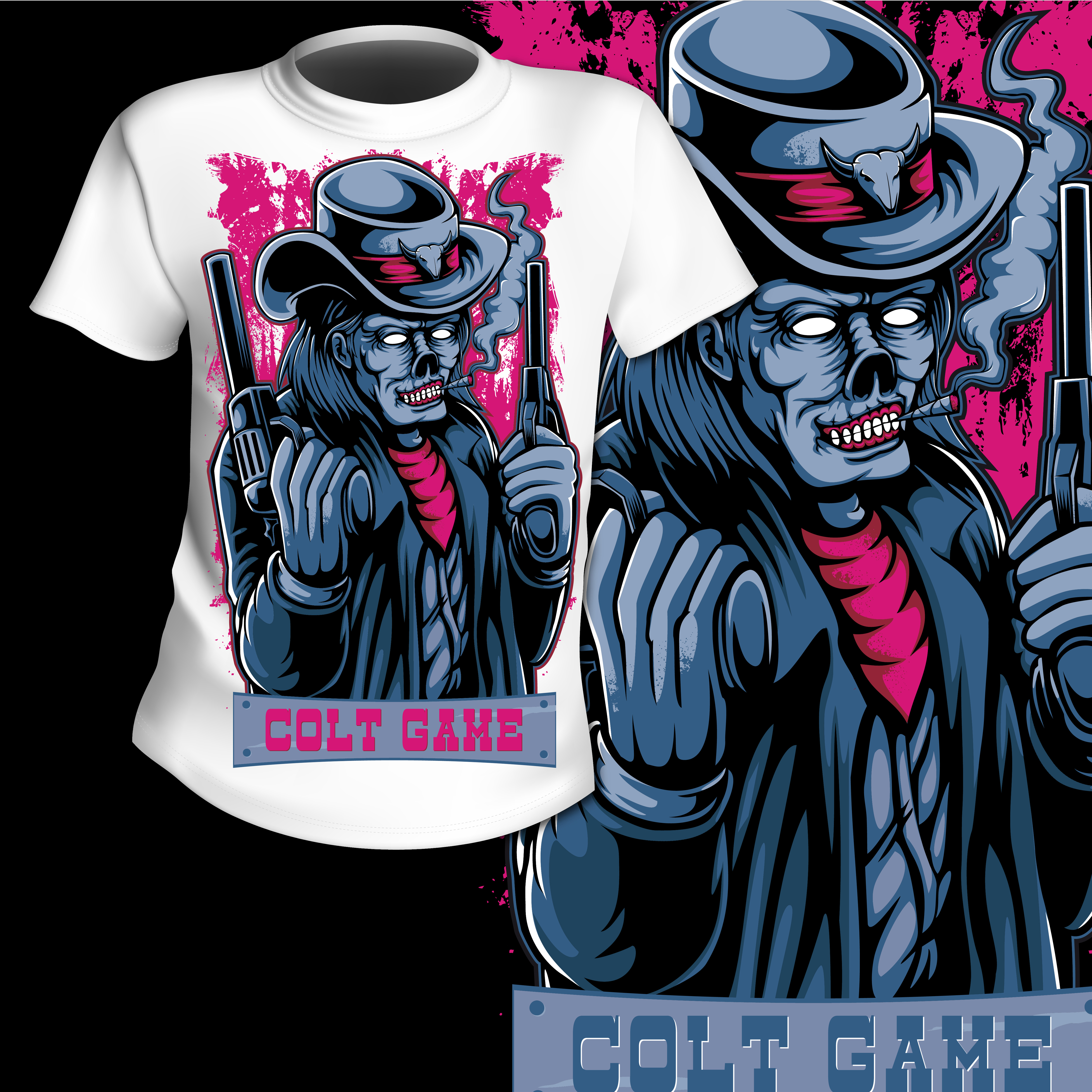 Cool Game Crazy T-Shirt Mockup EPS Vector Resource